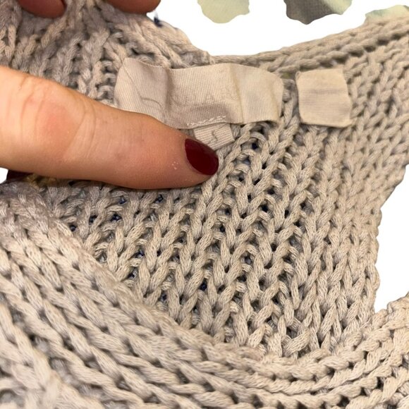 inhabit anthropologie rich gray beige large knit sleeveless sweater vest S - Picture 2 of 3